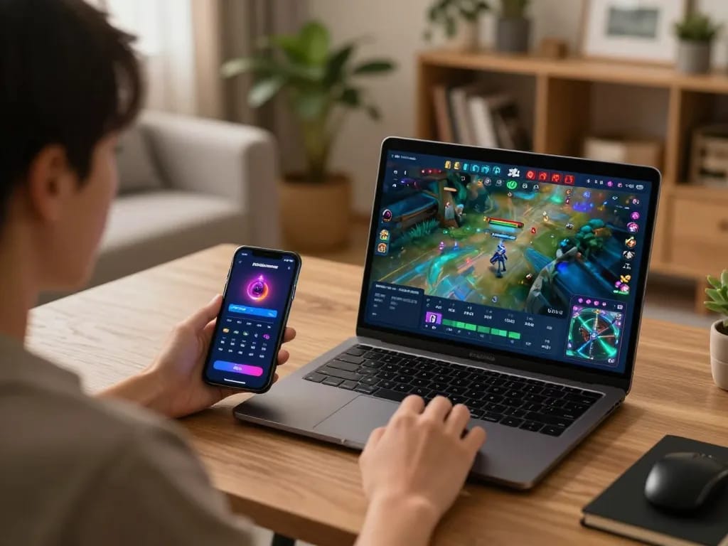 Engaging with xocdiaonline through laptop screen showing vibrant game interface and betting options