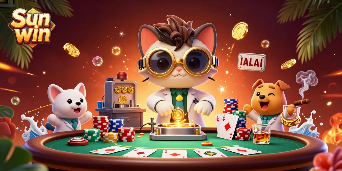 Engage with thrilling action at Sun win casino featuring a scientist cat and dog creating gold!