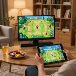 Esperienza di gioco coinvolgente per recensioni chicken road in un'accogliente ambientazione domestica con un tablet.