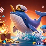 Experience exciting gameplay at lc88 com with vibrant 3D illustration featuring a whale and poker chips.