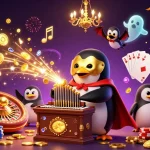 Engage with Nhà cái BU88 as a phantom opera penguin dominates this vibrant casino scene.