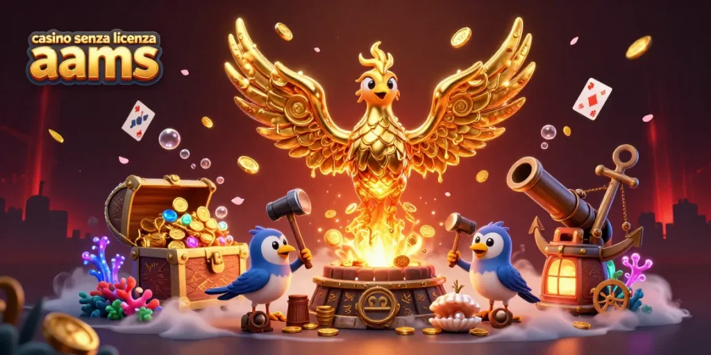 Experience thrilling gaming in a casino senza licenza aams with golden phoenix and enchanting elements.